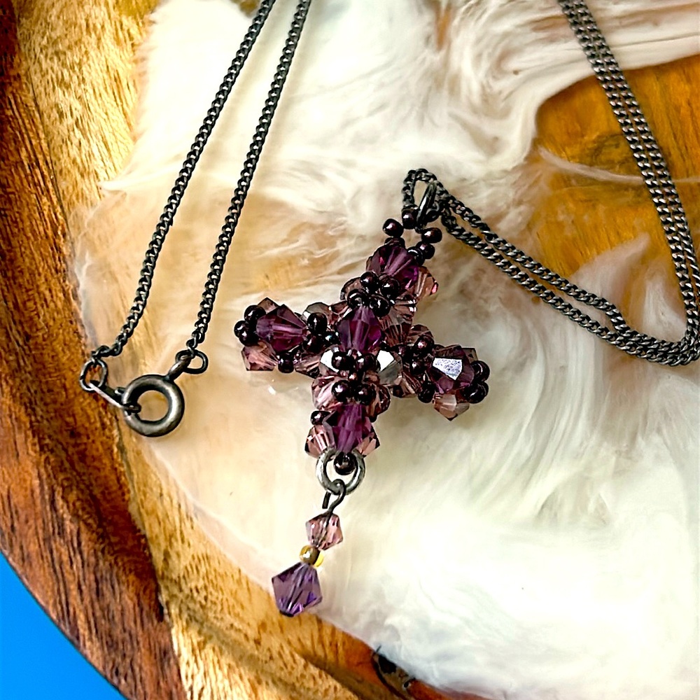 Swarovski Crystal Elements Cross Necklace - image 1
